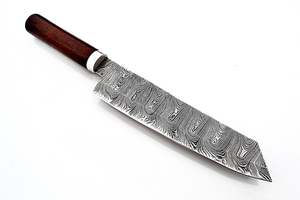 Cuchillo de cocina de acero de Damasco hecho a mano personalizado de alta calidad con mango de madera y Funda de cuero, cuchillo de Chef al por mayor - Product Image 6