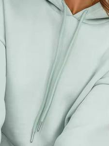 Sweat-shirt à capuche pour femme, personnalisé avec logo OEM, en coton 100% tissé, chaud, avec logo imprimé sur le devant, coupe oversize, idéal pour l'été - Product Image 2