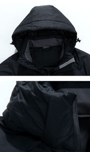 Chaqueta de Invierno para Hombre con Cuello Alto, Gruesa, Informal, con Cierre de Cremallera, Capucha, Resistente al Viento, Calefactable, con Logotipo Frontal - Product Image 5