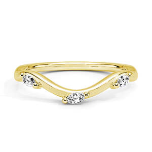 Marquise Cut Moissanite Diamond Wedding Band 9K Gold <b>Ring</b> Elegant Moissanite <b>Rings</b> - Product Image 1