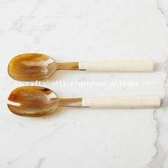 Ensemble de service à salade en résine écologique fait à la main de qualité supérieure cuillère fourchette passe au lave-vaisselle pour salle à manger moderne élégante maison cuisine vaisselle - Product Image 3