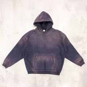 Sudaderas con capucha esenciales de gran tamaño de algodón desgastado en blanco para hombre - Product Image 1