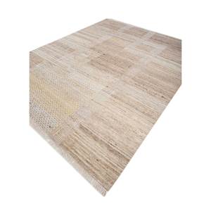 พรมขนสัตว์ถักมือสีเบจน้ำตาล รุ่น Re-1455 พรมอัฟกันสำหรับห้องนั่งเล่น ลายปะติดปะต่อ รูปทรงสี่เหลี่ยมผืนผ้า เหมาะสำหรับห้องโถงวัยรุ่น - Product Image 2