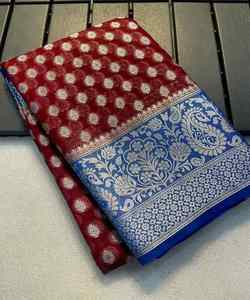 Saree en dentelle avec mouchoirs et fleurs pour les fêtes - Product Image 5