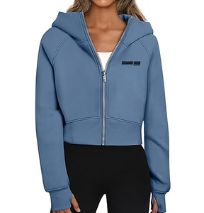 Full Zipper Women's Sweatshirt Lightweight Casual Streetwear <b>Drop</b> Shoulder Figures Breathable Eco-Friendly Hoodies Knitted - Product Image 1