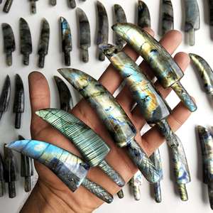 Daga tallada de labradorita Natural de forma libre, cristales curativos espirituales de fuego múltiple, piedra preciosa azul con forma elegante, certificado GIA - Product Image 1