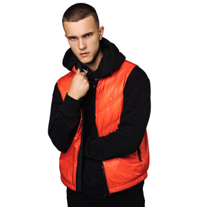 Gilet d'hiver léger pour hommes col montant coupe-vent bouffant Gilets en cuir sans manches veste Patchwork gilets support élégant - Product Image 6