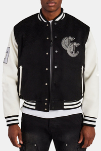 Veste universitaire unisexe de haute qualité, mélange de laine, manches en simili cuir, option de logo personnalisé, broderie personnalisée, équipe, école - Product Image 2