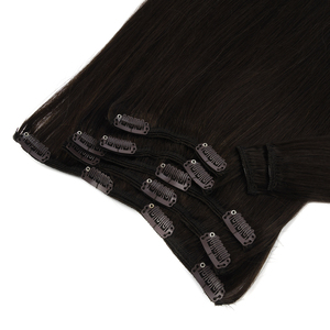 Extensions de cheveux humains Remy à clips KSWIGS, trame unique, lisses et soyeuses, noir naturel, postiche épais pour filles et femmes - Product Image 4