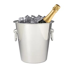 Seau à glace à champagne pour articles de bar et articles de fête Seau à glace en acier inoxydable en métal avec poignée en anneau fait à la main - Product Image 2