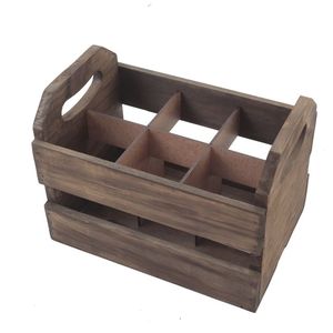 Caddie en bois rustique avec vernis vieilli utilisé pour les tables à manger de stockage de cuisine de style ferme ou servir des boissons - Product Image 3