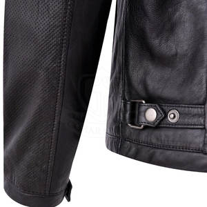 Nouvelle veste en cuir pour homme de haute qualité, vente en gros, très demandée, avec logo sur le devant en tissu toile, coupe-vent, respirante, personnalisable - Product Image 5