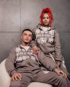 ชุดวอร์ม2ชิ้นเสื้อฮู้ดแบบมีซิปสามารถซักได้พร้อมพิมพ์พัฟ - Product Image 2