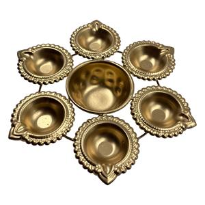 Deepak Vaisselle Diya Urli polie plaquée or avec motif de fleurs pour la décoration de la maison et les cadeaux - Product Image 5