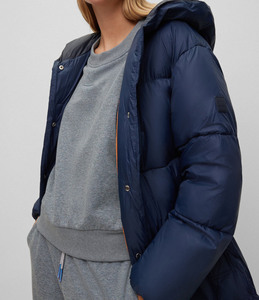 Manteau long à capuche à capuche avec fermeture éclair sur mesure et à manches longues imperméable d'hiver - Product Image 4