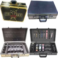 Mallette de barbier professionnel, organisateur de boîte à outils de styliste & n valise de voyage avec 4 tondeuses amovibles support de plateau de rangement
