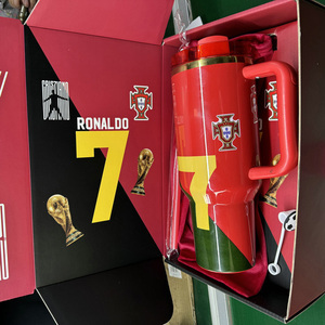 Mug isotherme en acier inoxydable avec logo personnalisé Football Star 7, double paroi, isolation sous vide, sans BPA, avec boîte cadeau - Product Image 5