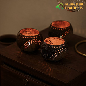 Meilleure vente 2025 porte-bougie en coquille de noix de coco/bougeoir en coquille de noix de coco avec logo laser gravé Fabriqué au Vietnam par Eco2go - Product Image 4