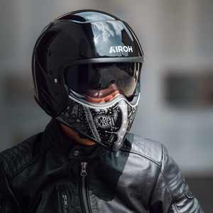 Casco Abierto Airoh J110 Paesly para Motociclismo Urbano, Negro Brillante, Visera Abatible, Talla XXL, Nuevo - Product Image 4