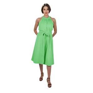 Directo Fac Casual Floral Verde Vestido de maternidad Cómodo hasta la rodilla Algodón estirable Tamaño libre Ecológico Teñido liso - Product Image 1