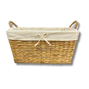 Venta al por mayor de algas marinas, ratán, bambú, agua, jacinto, cesta de almacenamiento con forro de algodón, diseño ecológico y versátil - Product Image 1