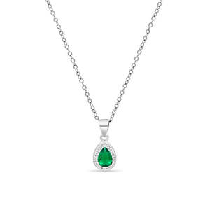 Juego de Joyería Zarkan Verde Plateado con Diseño de Gota de Agua en Oro para Regalo de Boda, con Base de Cobre, Perlas, Diamantes y Circonitas Geométricas - Product Image 5