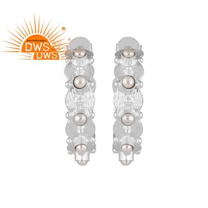 Último Diseño conjunto de perlas naturales pendientes de aro joyería personalizada para mujer regalo para ella - Product Image 1