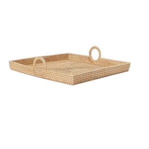 Modern Design Kitchen Hot Selling Bamboo Wooden Design Fruit <b>Basket</b> Hand Curved Decorative Fruits Storage <b>Square</b> Fruit <b>Baskets</b> - Product Image 1