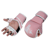 Gants d'entraînement de boxe et de MMA sur mesure Dwelt Gear en cuir PU avec fermeture auto-agrippante, demi-doigts pour soutien du poignet, durables