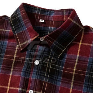 Camisa de Franela para Hombre, Corte Regular Ajustado, Transpirable, con Botones Cubiertos, Alta Calidad, Diseño Único al por Mayor, Otoño, 100% Algodón - Product Image 4