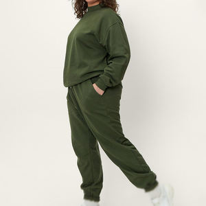 Premium Quality Heavy-<b>Weight</b> Casual <b>Women's</b> Sweat Suits Custom Color Winter Breathable Quick Dry 100% Cotton Long <b>Set</b> Solid - Product Image 4