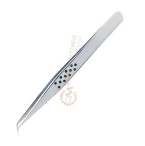 แหนบต่อขนตาปลอม45องศาทำจากสแตนเลสสีเงิน13ซม. ดีไซน์แหลมออกแบบฉลากได้ตามต้องการ - Product Image 3