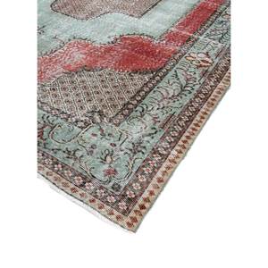 Tapis en laine noué à la main vert vintage, grand format, style bohème, motif rectangulaire abstrait pour entrée et couloir - Pae-2236 - Product Image 2