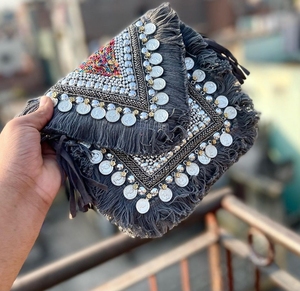 Linen Fabric <b>Boho</b> Tribal Pouch Bohemian Evening Clutch <b>Bags</b> for Women Embroidery Style Clutch <b>Bag</b> for Women Wholesale - Product Image 2
