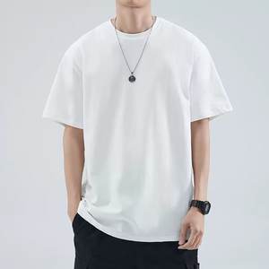 T-shirt à manches courtes pour homme, logo personnalisé OEM, broderie, design imprimé, vêtements pour homme, taille ample, vêtements de marque pour homme, t-shirt blanc - Product Image 5