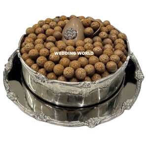 Bol à chocolat fini argent design de forme ronde ustensiles de cuisine bol à chocolat design personnalisé de table classique fantaisie - Product Image 1