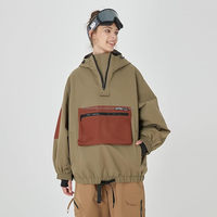 Veste de ski et de snowboard unisexe pour l'hiver, imperméable, en polaire isolante thermique avec fermeture éclair - Technologie Tex et capuche