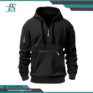 Fabricante al por Mayor, Sudadera con Capucha Personalizada para Hombre con Cierre y Múltiples Bolsillos, Chaqueta Deportiva Informal Estilo Urbano - Product Image 4