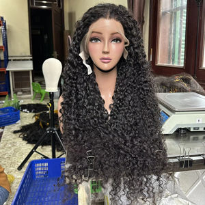 12A Peluca de pelo vietnamita crudo con encaje Frontal, peluca de pelo vietnamita súper doble dibujado, pelucas rizadas birmanas crudas Frontal de encaje de cabello humano - Product Image 1