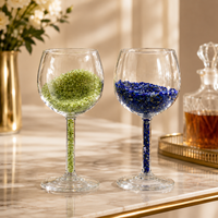 Gobelet en verre artisanal décoratif en copeaux de cristal naturel, ornement pour la maison, le bureau, la table et cadeau en cristal