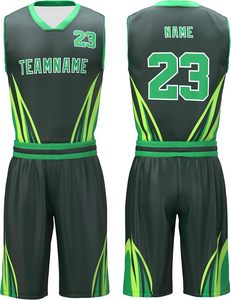 Maillot de basket-ball réversible personnalisé pour hommes, impression numérique par sublimation sur maille polyester, uniformes d'été pour jeunes - Product Image 2