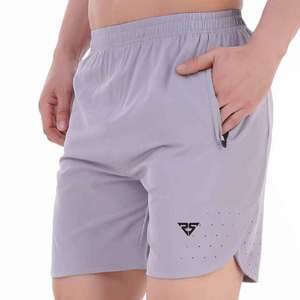 latest design shorts moisture wicking for quick dry reflection <b>stickers</b> logo and custom logo design zipper pockets men's shorts - Product Image 3