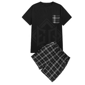 Conjunto de camiseta y pantalones cortos de secado rápido transpirable informal de verano para hombre-Ropa deportiva Poliéster/Algodón Servicio OEM - Product Image 1