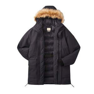 Parka transpirable Chaqueta larga de alta calidad Unisex Forro polar Invierno impermeable con colores sólidos con capucha de piel Parka para hombre - Product Image 5