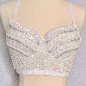 Top de Diseñador con Cuentas, Hecho a Mano, Atuendo para Fiesta, Ropa Rave y Ropa de Playa para Vacaciones 2025 - Product Image 6