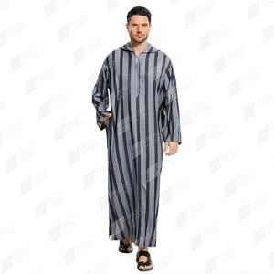New Muslim Clothing of <b>Men</b> <b>Thobe</b> Islamic <b>Thobe</b> <b>Men</b> Cotton Material Long Sleeve Hoodie <b>Thobe</b> For Sale - Product Image 2