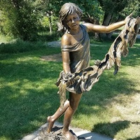 Escultura famosa de metal de tamaño real para mujer, escultura de bronce para chica bailarina