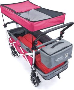 Poussette pliante SMK la mieux conçue avec chariot à pousser et à tirer en coton à baldaquin Livraison rapide - Product Image 4