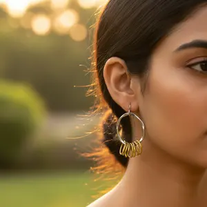 Pendientes de Aro con Estrella de Diamantes en Oro Rosa para Mujer, Regalo de Boda, Joyería para Fiesta - Product Image 1