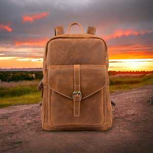 กระเป๋าเป้สะพายหลังหนังแท้สำหรับทั้งชายและหญิงกระเป๋าหนังแท้แบบลำลองทนทานมีซิปสินค้า OEM FBA - Product Image 1